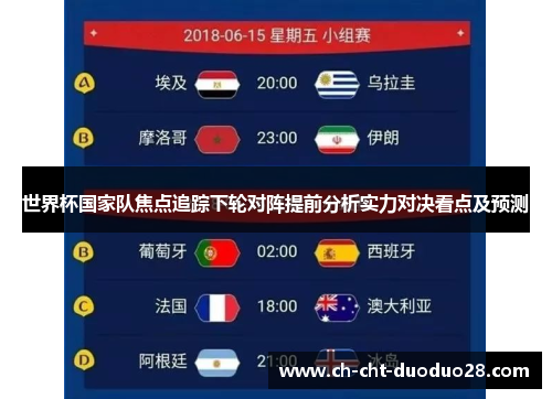 世界杯国家队焦点追踪下轮对阵提前分析实力对决看点及预测 世界杯国家队焦点追踪下轮对阵提前分析实力对决看点及预测